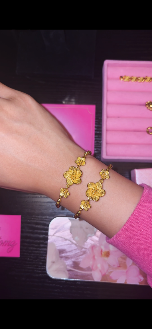 24k gold blossom bracelet