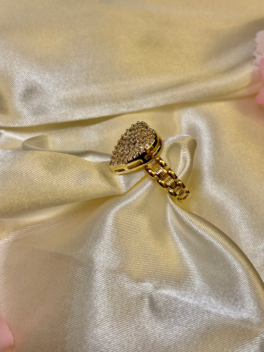 Cz heart bling ring