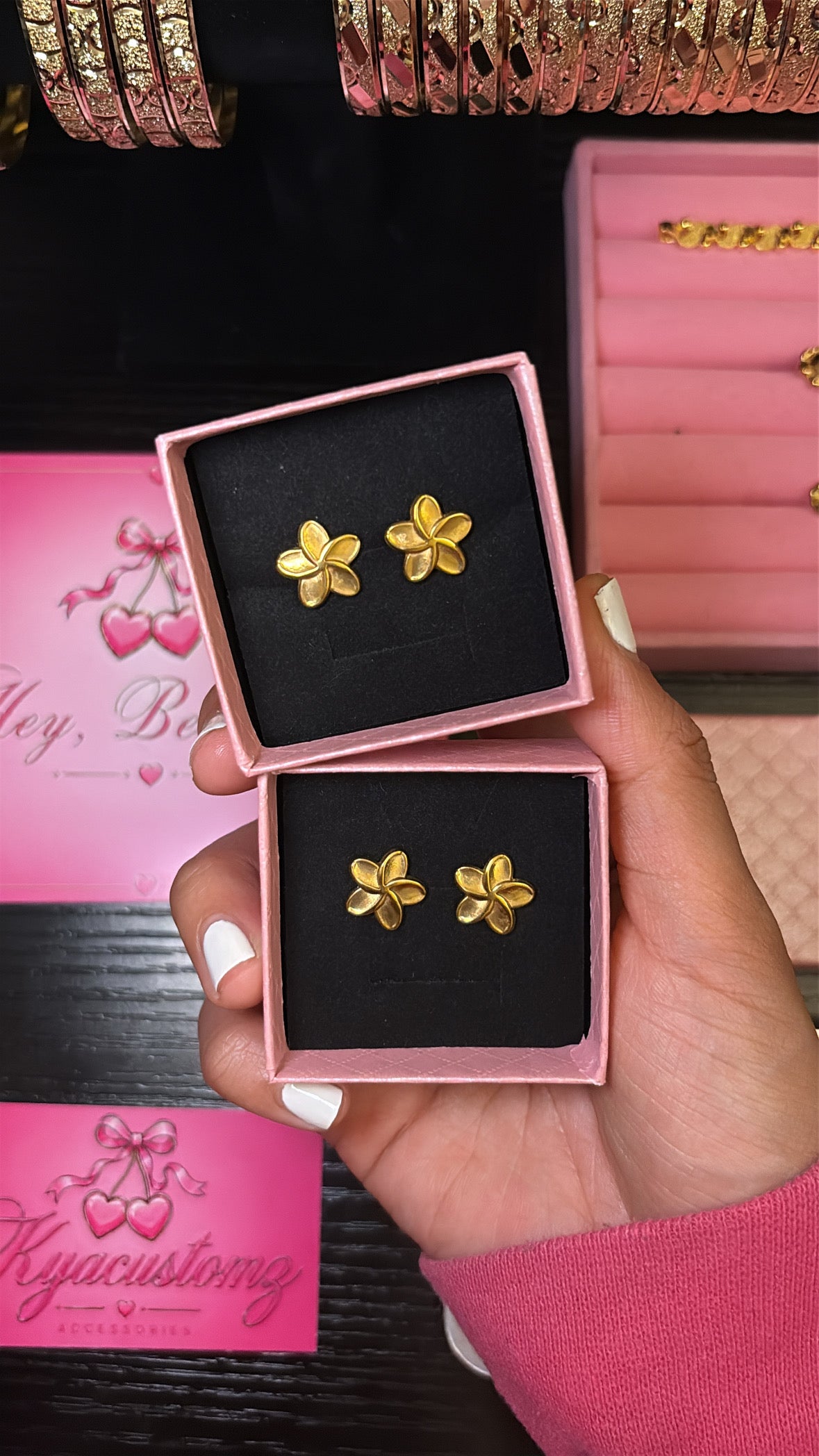 Plumeria earrings