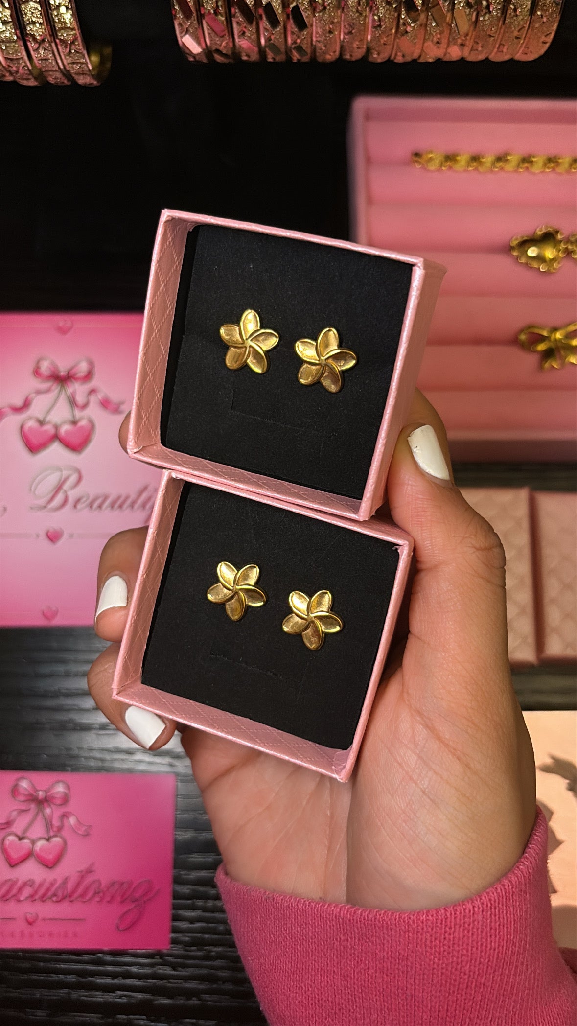 Plumeria earrings