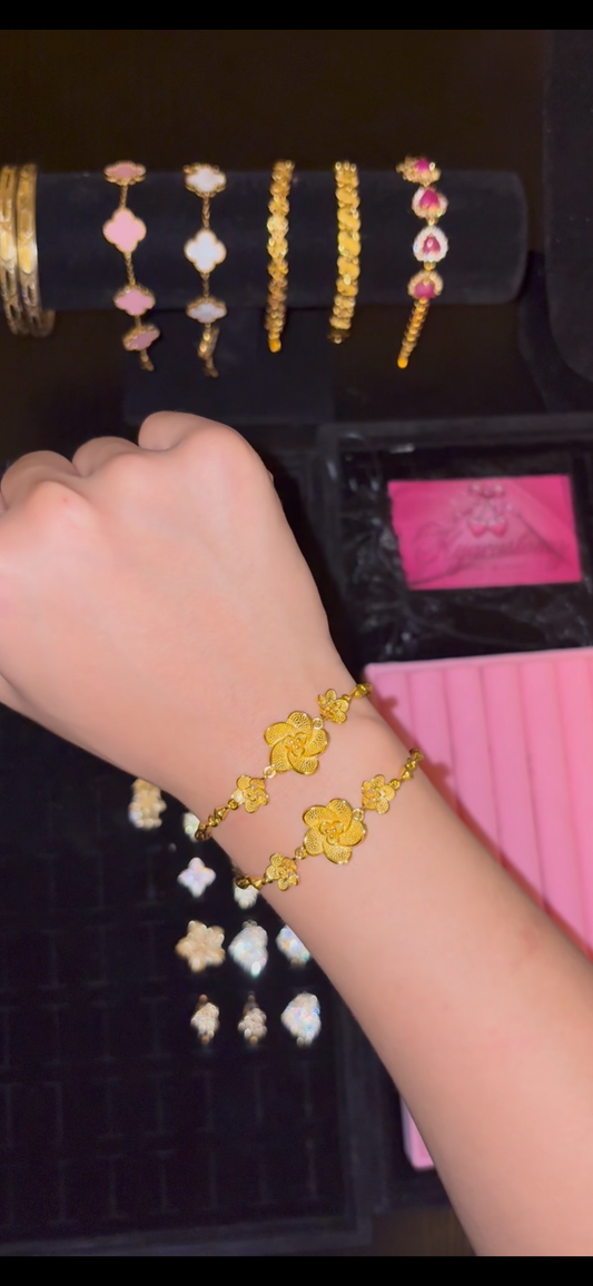 24k gold blossom bracelet
