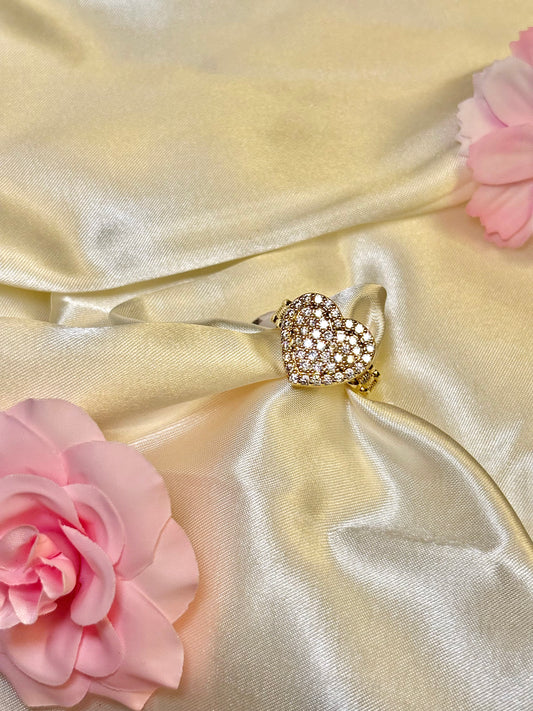 Cz heart bling ring