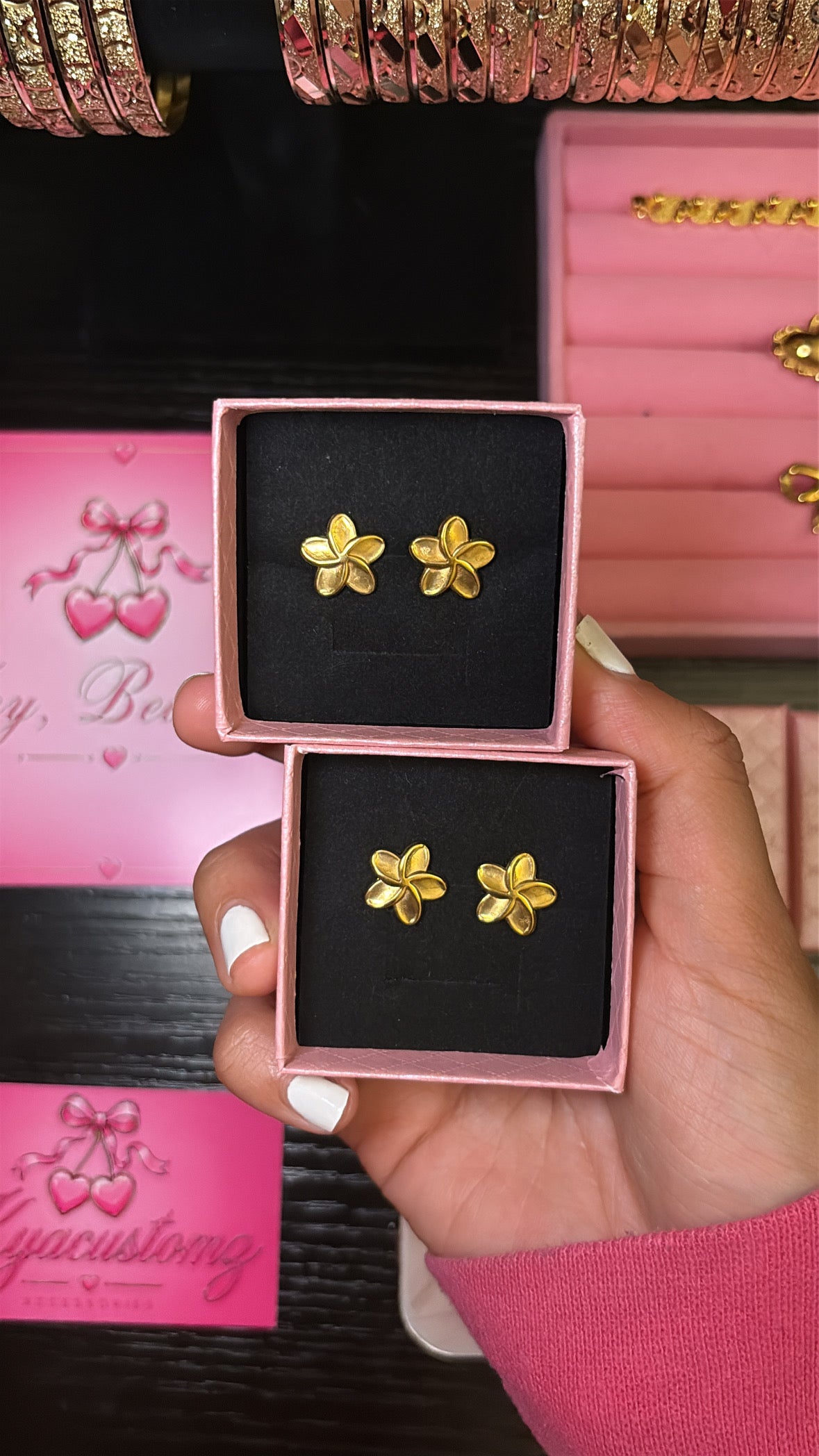 Plumeria earrings