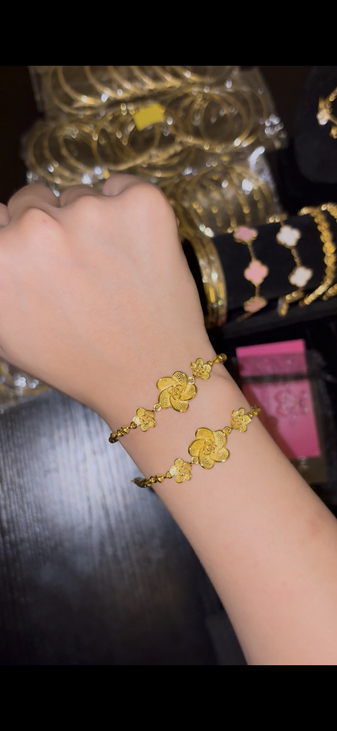 24k gold blossom bracelet